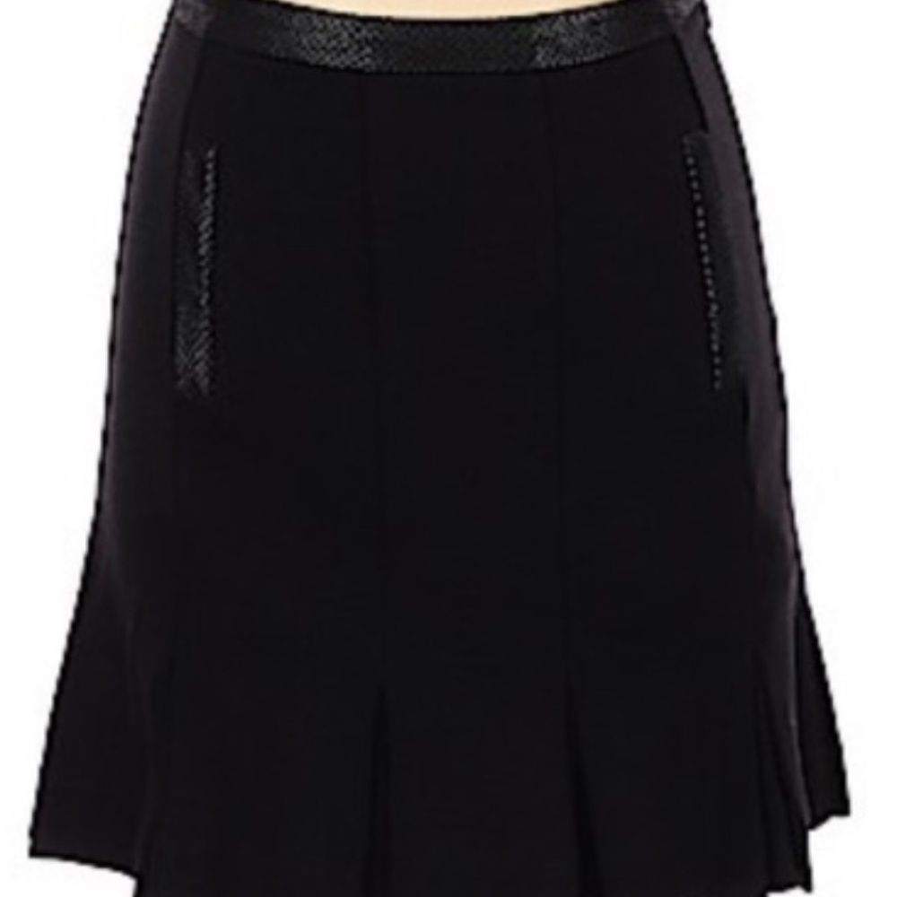 Juicy Couture Black Skirt with Faux Leather Detail, Size 6